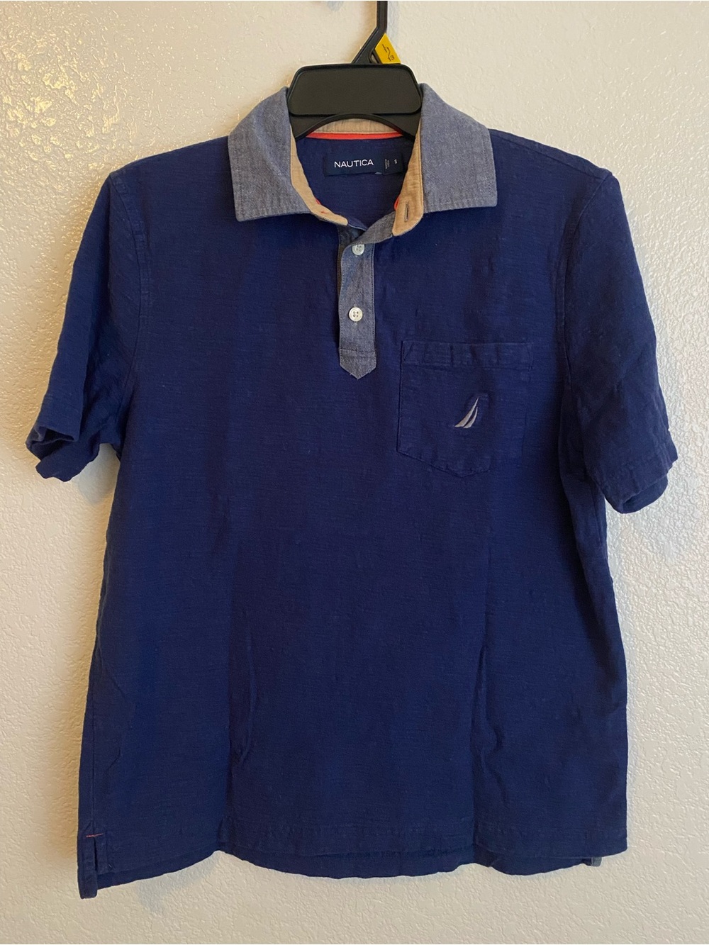Nautica Navy Short-Sleeve Polo with Contrast Collar